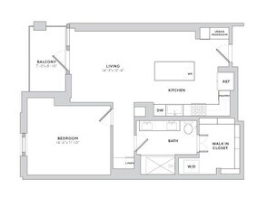 1 Bed • 1 Bath 1010 floor plan